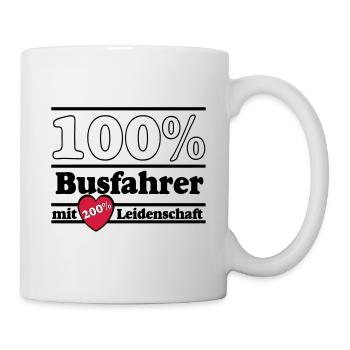 Busfahrer Bus Omnibus Kraftfahrer 100% 200% (25) - Tasse - Weiß - Rechts