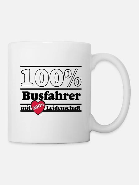 Busfahrer Bus Omnibus Kraftfahrer 100% 200% (25) - Tasse - Weiß