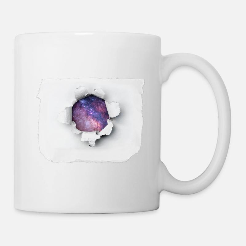 Zerrissenes Papier - Universum - Tasse - Weiß