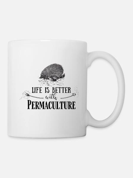Life is better with Permaculture - Mug blanc - blanc