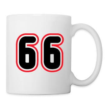 66 Zahl nummer - Tasse - Weiß - Rechts