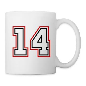 14 Numéro de numéro - Mug blanc - blanc - Droite