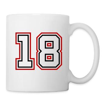 18 Zahl nummer - Tasse - Weiß - Rechts
