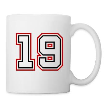 19 Zahl nummer - Tasse - Weiß - Rechts