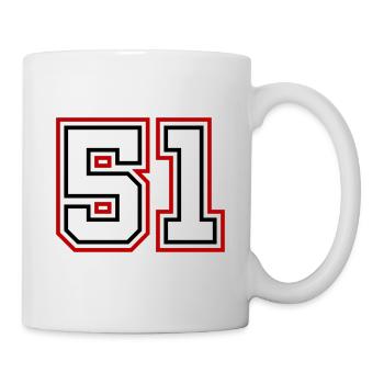 51 Numéro de numéro - Mug blanc - blanc - Droite