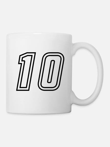 10 Numéro - Mug blanc - blanc