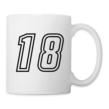 18 Zahl nummer - Tasse - Weiß - Rechts