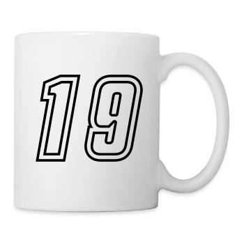 19 Zahl nummer - Tasse - Weiß - Rechts