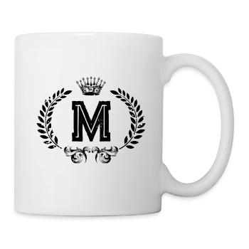 M Buchstabe Kranz - Tasse - Weiß - Rechts