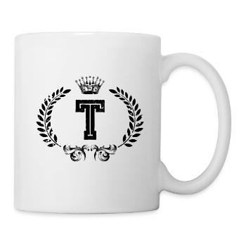 Couronne de lettre T - Mug blanc - blanc - Droite