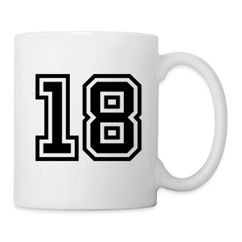 18 Zahl symbol - Tasse - Weiß - Rechts