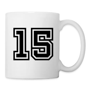 Symbole de 15 chiffres - Mug blanc - blanc - Droite