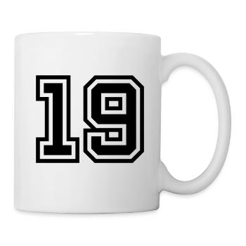 19 Zahl symbol - Tasse - Weiß - Rechts