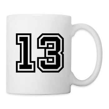 13 Zahl symbol - Tasse - Weiß - Rechts