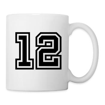 12 Zahl symbol - Tasse - Weiß - Rechts