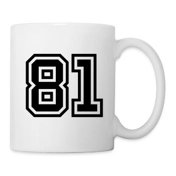 81 Zahl Symbol - Tasse - Weiß - Rechts