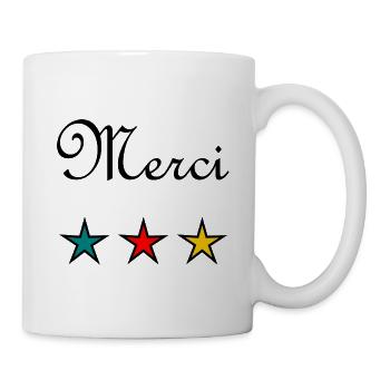 MERCI. THANKS. THANK YOU. ANNIVERSAIRE. NAISSANCE. - Mug blanc - blanc - Droite