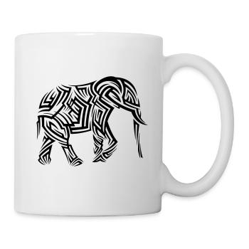 Elefant Tribal Tattoo - Tasse - Weiß - Rechts