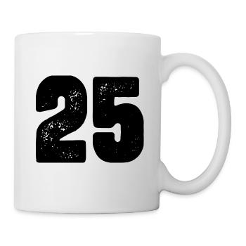 25 Zahl Trikot - Tasse - Weiß - Rechts
