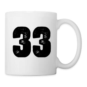 33 Zahl Trikot - Tasse - Weiß - Rechts