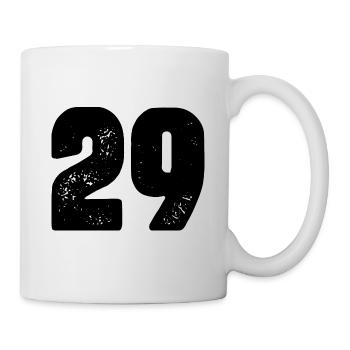 29 Zahl Trikot - Tasse - Weiß - Rechts