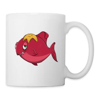 Fisch und Seestern - Tasse - Weiß - Rechts