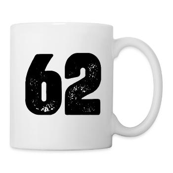 62 Zahl Trikot - Tasse - Weiß - Rechts