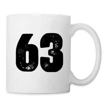 63 Zahl Trikot - Tasse - Weiß - Rechts
