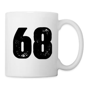 68 Zahl Trikot - Tasse - Weiß - Rechts