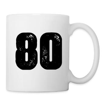 80 Zahl Trikot - Tasse - Weiß - Rechts