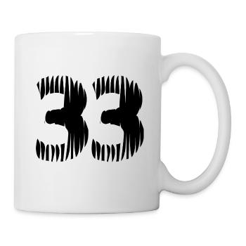 33 Zahl Trikot - Tasse - Weiß - Rechts