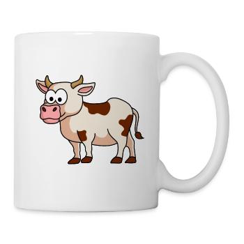 Kuh Comic Tier - Tasse - Weiß - Rechts