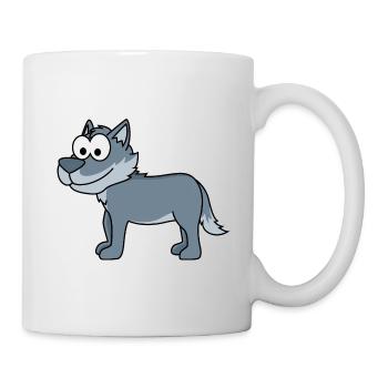 Wolf Comic Tier - Tasse - Weiß - Rechts