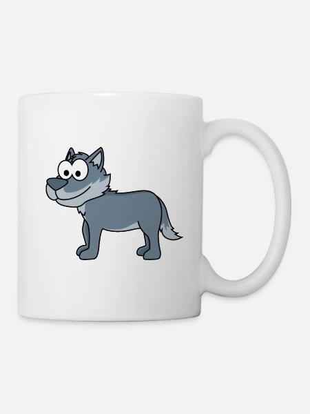 Loup Comic Animal - Mug blanc - blanc