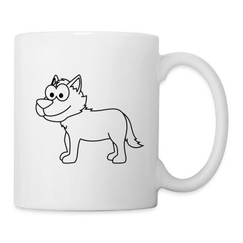 Wolf Comic Tier - Tasse - Weiß - Rechts
