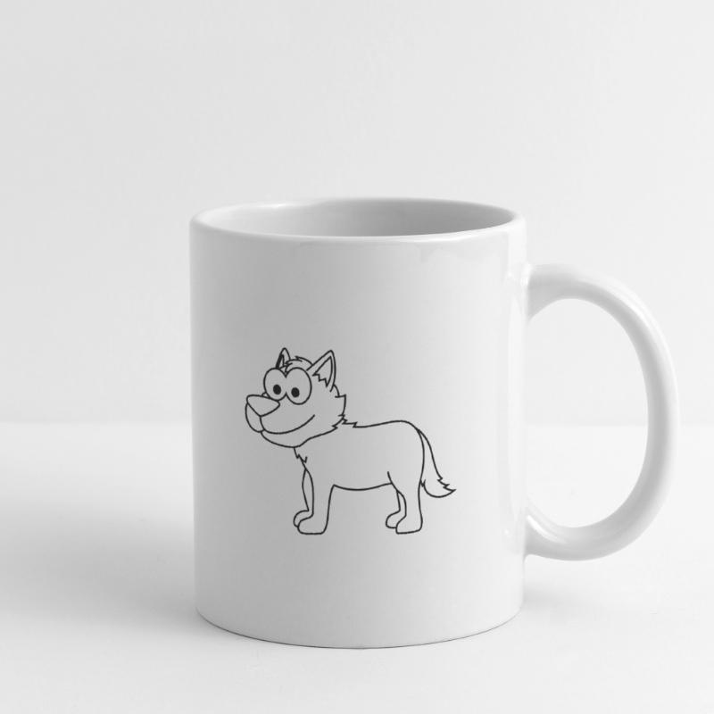 Wolf Comic Tier Tasse