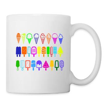 Ice cream in style in many colors - Mug - white - Right