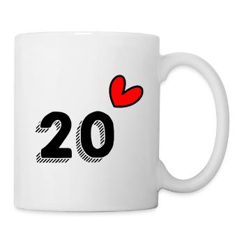 20 ANS. 20e ANNIVERSAIRE. ANNIVERSAIRE 20 ANS. 20 - Mug blanc - blanc - Droite