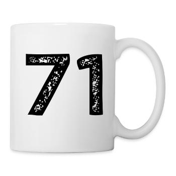 71 Zahl Trikot - Tasse - Weiß - Rechts