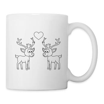 Hirsch Comic Couple Amour - Mug blanc - blanc - Droite