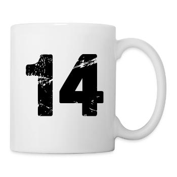14 Zahl Trikot - Tasse - Weiß - Rechts