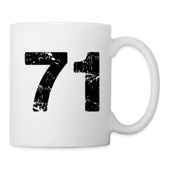 71 Zahl Trikot - Tasse - Weiß - Rechts