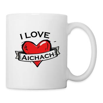 Aichach - Ich liebe Stadtnamen in Tattoo Stil - Tasse - Weiß - Rechts