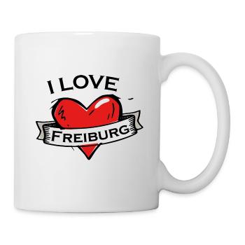 Freiburg - Ich liebe Stadtnamen in Tattoo Stil - Tasse - Weiß - Rechts