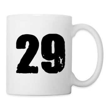 29 Zahl Trikot - Tasse - Weiß - Rechts