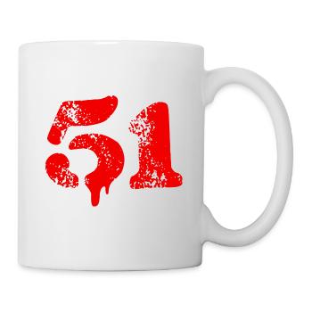 51 Zahl Symbol - Tasse - Weiß - Rechts