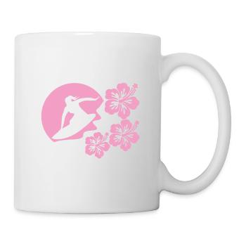 Weibliche Surferin - Tasse - Weiß - Rechts