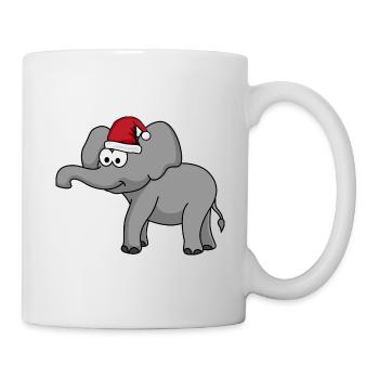 Elefant Weihnachten Comic - Tasse - Weiß - Rechts