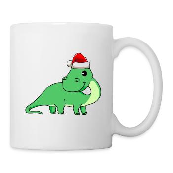 Dinosaur brontosaurus Christmas - Mug - white - Right