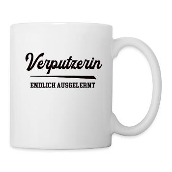Verputzerin Ausbildung Lehre Abschluss Stuckateur - Tasse - Weiß - Rechts